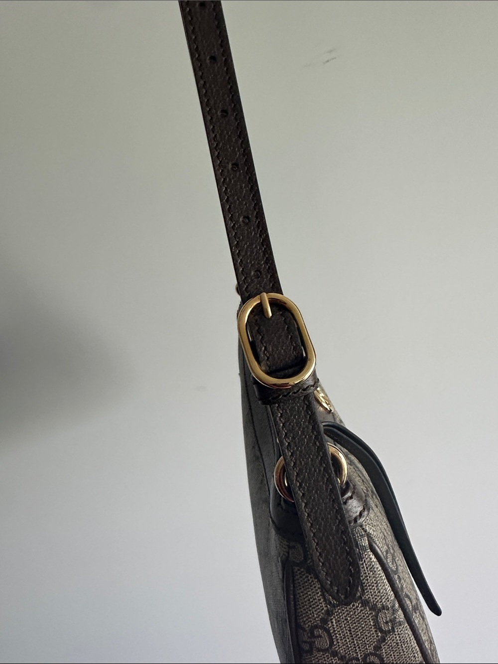 Gucci Beige and Brown GG Canvas Shoulder Bag with Gold Hardware - Picture 3 of 8